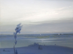 LEON DABO (1864-1960) , Across the Hudson (single tree to left), c 1905/10