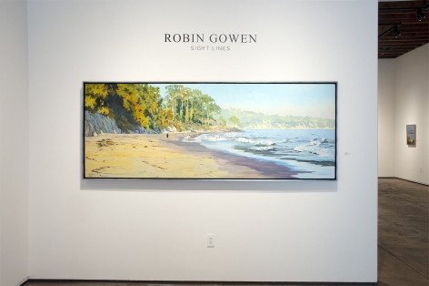 Installation photograph of ROBIN GOWEN: Sight Lines, Walking on Goleta Beach, 2021