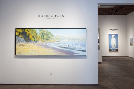 Installation photograph of ROBIN GOWEN: Sight Lines, 2021 with Hank Pitcher in background