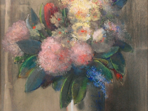LEON DABO (1864-1960) , Lavender Flowers in White Vase, 1939