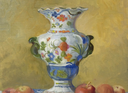 MEREDITH BROOKS ABBOTT , Floral Vase with Apples, 2016