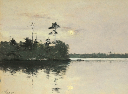 LOCKWOOD DE FOREST (1850-1932), Daylight Full Moon with Reflection, Sept. 3, 1910.