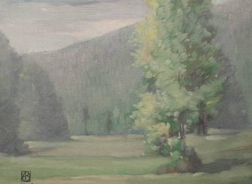 LEON DABO (1864-1960) , Trees invade the fields, c 1900