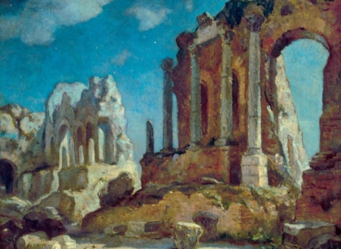 COLIN CAMPBELL COOPER (1856-1937), Greco-Roman Theatre at Night, Taormina, Sicily, Circa 1910