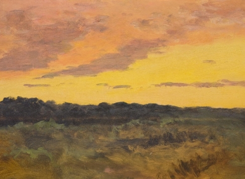 LOCKWOOD DE FOREST (1850-1932), Mauve, Orange & Yellow Sunset over Santa Barbara, ND.