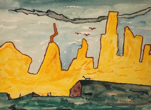 FREDERICK REMAHL (1901-1968), Yellow Buttes, Circa 1950's
