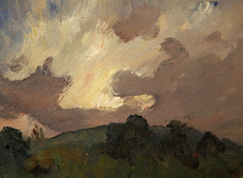 COLIN CAMPBELL COOPER (1856-1937), Green Hill and Turbulent Sky, 