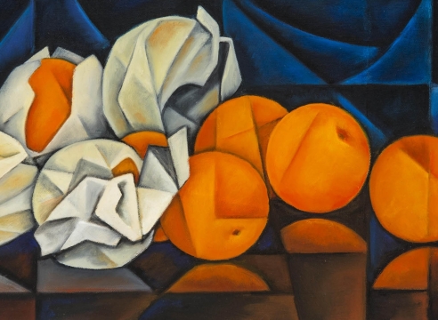 ANGELA PERKO , Wrapped Oranges on a Tabletop apres W.J. McCloskey, 2015