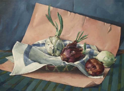 JEAN DONALD SWIGGETT (1910-1990), Onions in a Mexican Basket, 1961