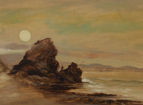 JOHN SYKES (1859-1934), Moonrise at Castle Rock, c. 1900