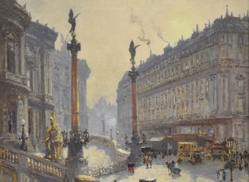 COLIN CAMPBELL COOPER (1856-1937), Place de l'Opera, Paris , c. 1906 -11