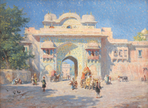 COLIN CAMPBELL COOPER (1856-1937), Gate of the Maharaja's Palace, Jaipur, 1914
