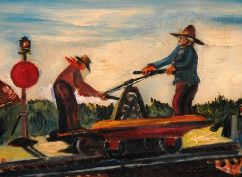 John Saccaro (1913-1981), Railroad Repair, Circa 1939