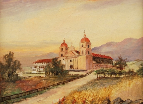 JOHN SYKES (1859-1934), Santa Barbara Mission, 1880's