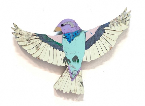 INGA GUZYTE , Young Sparrow - Purple - Yellow - L, 2021