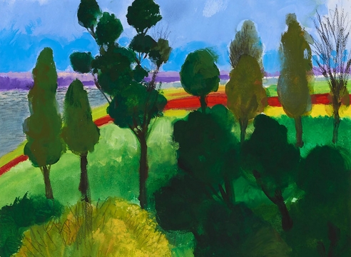 Paul Wonner (1920-2008), Park with Bay View, 