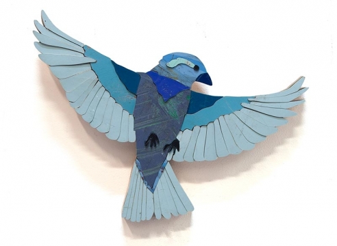 INGA GUZYTE , Young Sparrow - Blue - Pale Blue - R, 2021