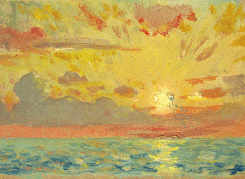 COLIN CAMPBELL COOPER (1856-1937), Sunset with Rays Over the Ocean, 