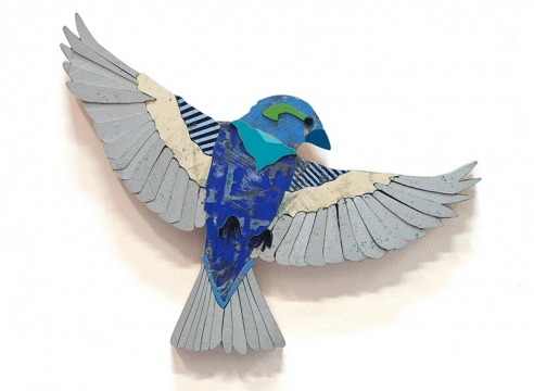 INGA GUZYTE , Young Sparrow - Blue - Silver - R, 2021