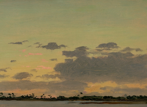 LOCKWOOD DE FOREST (1850-1932), Verdant Shore along the Nile, February 22, 1876