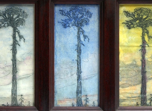 NELL BROOKER MAYHEW (1876-1940), Only God can  Make a Tree (Triptych), circa 1905