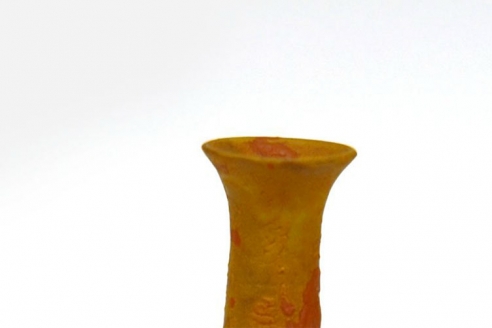 Image of the top of an orange ruckle vessel by James Haggerty