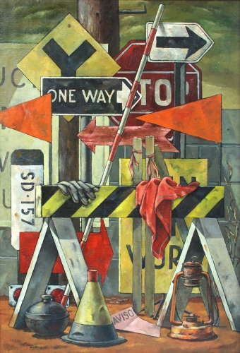 Construction Zone, 1963

43 x 32 inches&nbsp; |&nbsp; oil on canvas