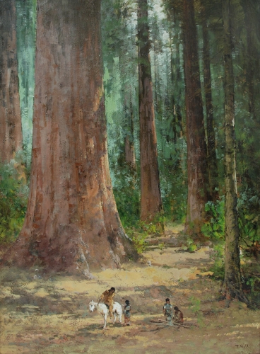 Indian on Horseback Amongst Sequoias

39 x 27.5 inches | oil on canvas
