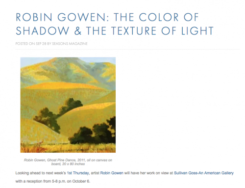 ROBIN GOWEN: THE COLOR OF SHADOW & THE TEXTURE OF LIGHT