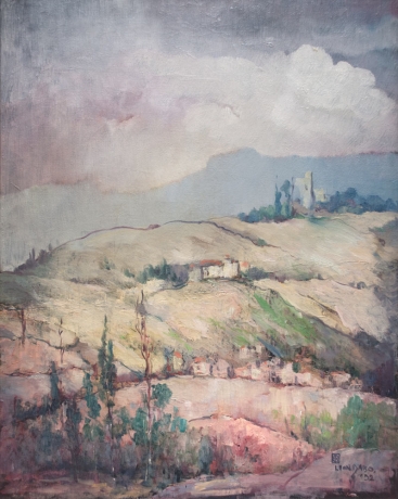 LEON DABO (1864-1960), Landscape in Provence, 1952 for LEON DABO: En France Encore article in the Santa Barbara Newspress