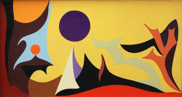 KARL BENJAMIN (1925-2012), Yellow Landscape, 1953 for review of LA's RISEN in the Independent by Elizabeth Schwyzer